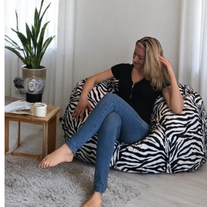 Bean bag, Classic Adult Oval Pouf, Large Multi-position style CA117A Animal/Soccer/Denim-Jeans Patterns - Montreal Beanbag