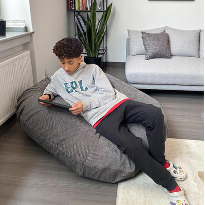 Bean bag, Classic Oval Multi-Position Adult Pouf, Large, Corduroy Fabric, Style CA117C-Beanbag Montreal