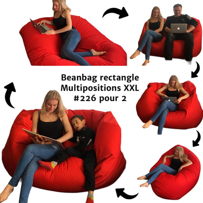 1 outer cover and 1 empty inner cover, FILLING NOT INCLUDED* Beanbag for two Oval, XXL Multi-position style CA226H-Beanbag Montreal