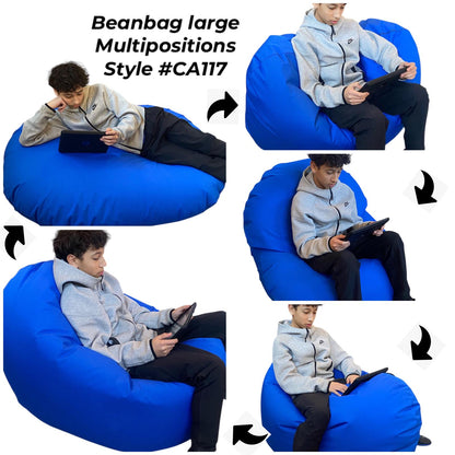 1 outer cover and 1 empty inner cover, FILLING NOT INCLUDED* Adult Oval Beanbag, Large Multi-position style CA117H-Beanbag Montreal