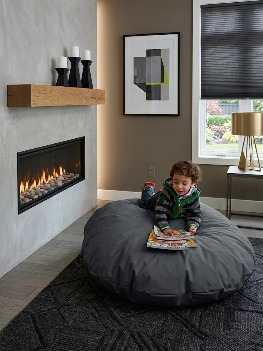 Bean bag, Classic Junior Oval Multi-position Pouf style CA111-Beanbag Montreal