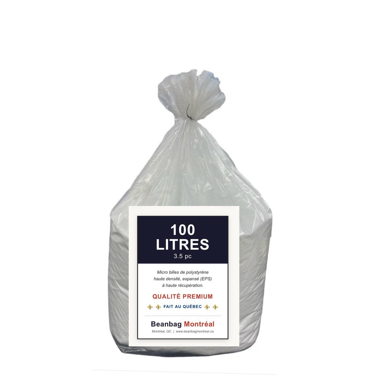 100 Litre / 3.5 Cubic Foot Bean Bag Refill - Beanbag Montreal