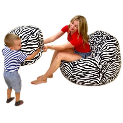 Bean bag, Classic Adult Oval Pouf, Large Multi-position style CA117A Animal/Soccer/Denim-Jeans Patterns - Montreal Beanbag