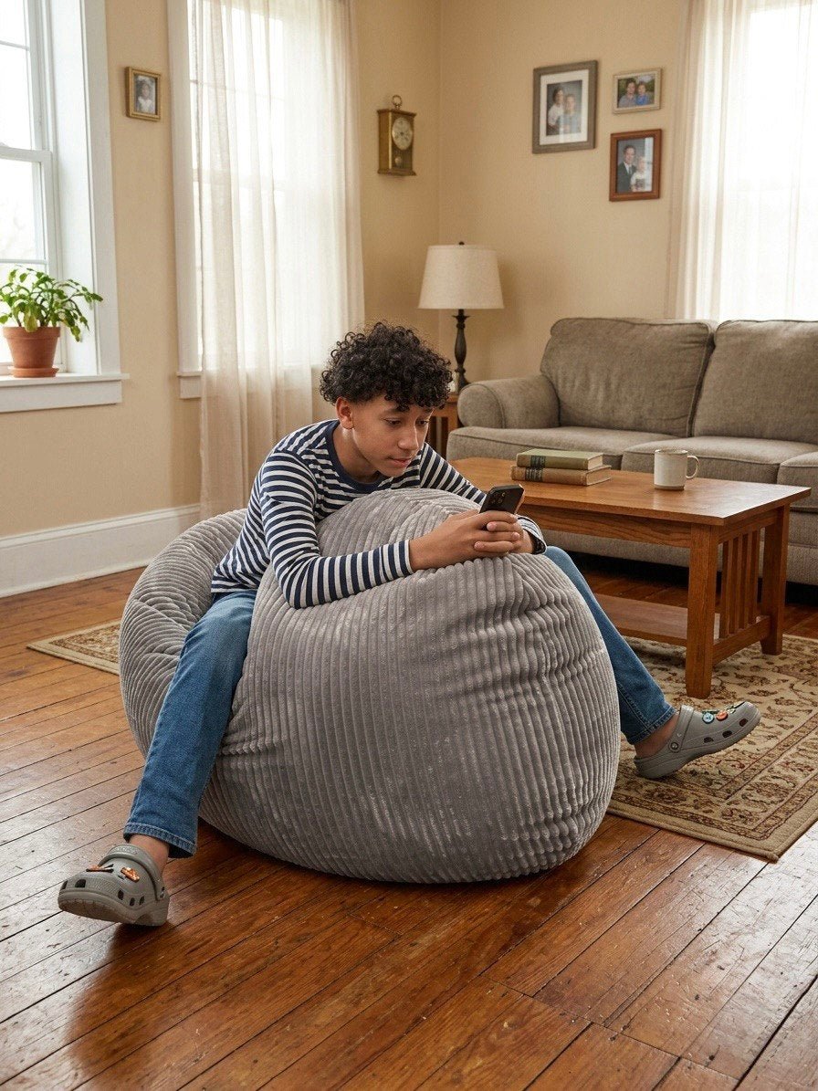 Oval Multi-Position Adult Beanbag, Large Corduroy Style CA117V-Beanbag Montreal