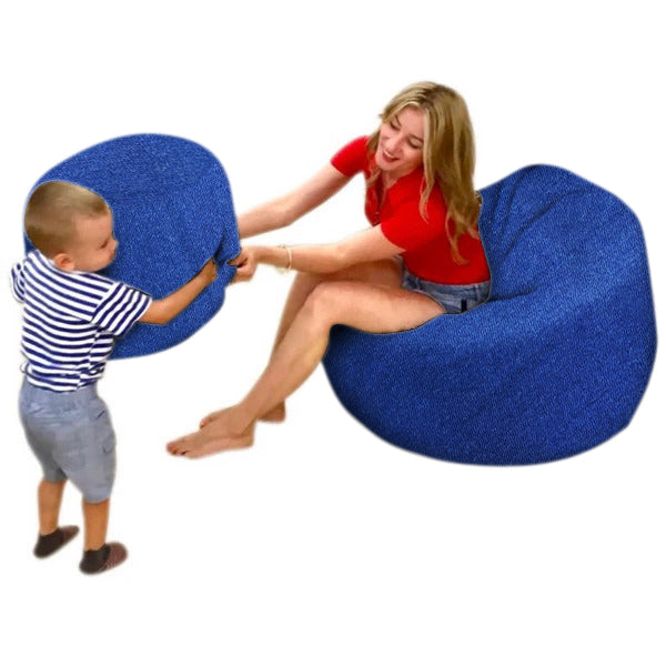 Beanbag Adulte Ovale, Large Multipositions style CA117A Motifs ANIMAUX/SOCCER/DENIN-JEANS