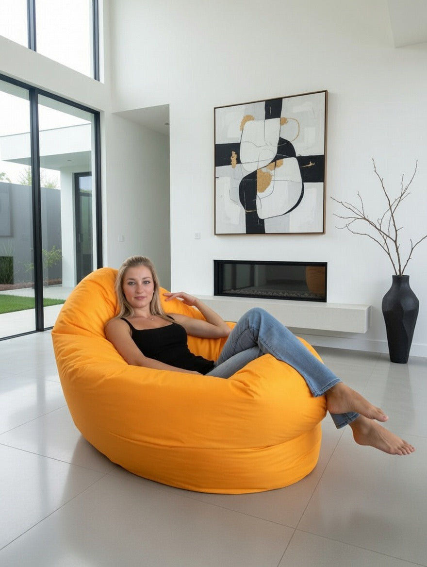 1 outer cover and 1 empty inner cover, FILLING NOT INCLUDED* Oval Adult Beanbag, XL Multi-position style CA126H-Beanbag Montreal