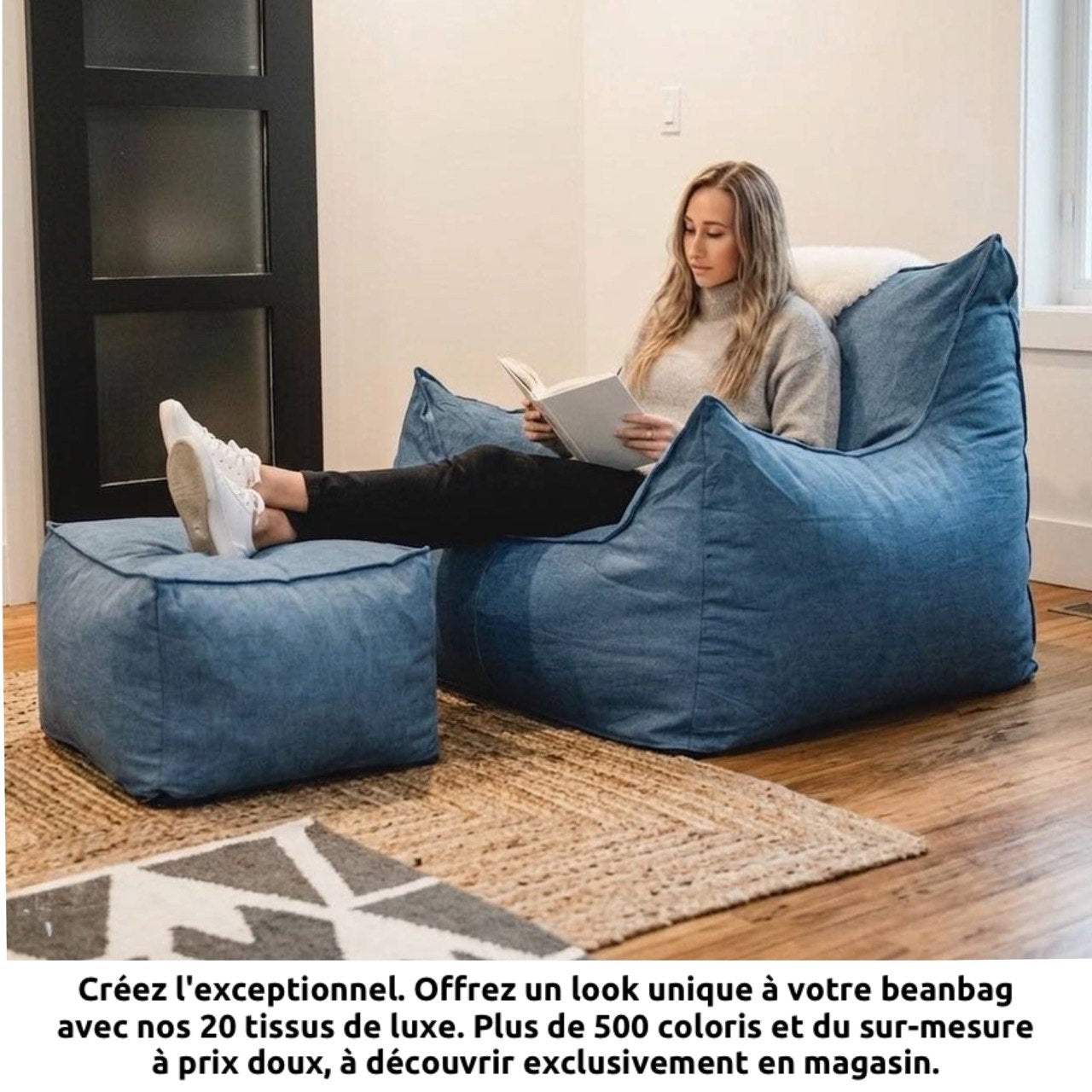 BEANBAG CANAPÉ SIMPLE, sans structure style #CA167-Beanbag Montréal