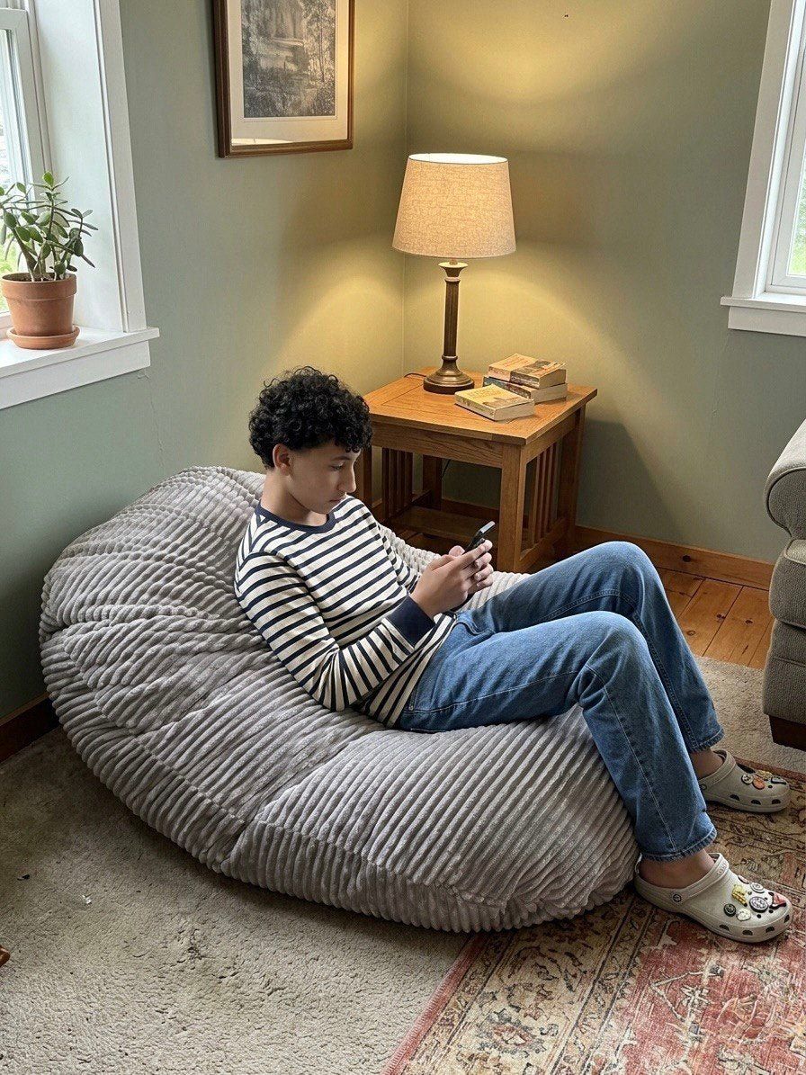 Oval Multi-Position Adult Beanbag, Large Corduroy Style CA117V-Beanbag Montreal