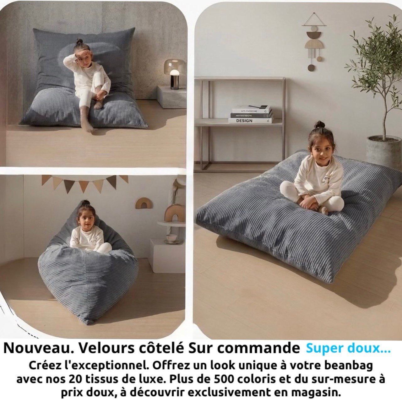 Bean bag, Classic Junior Multi-position Pouf style CA666-Beanbag Montreal