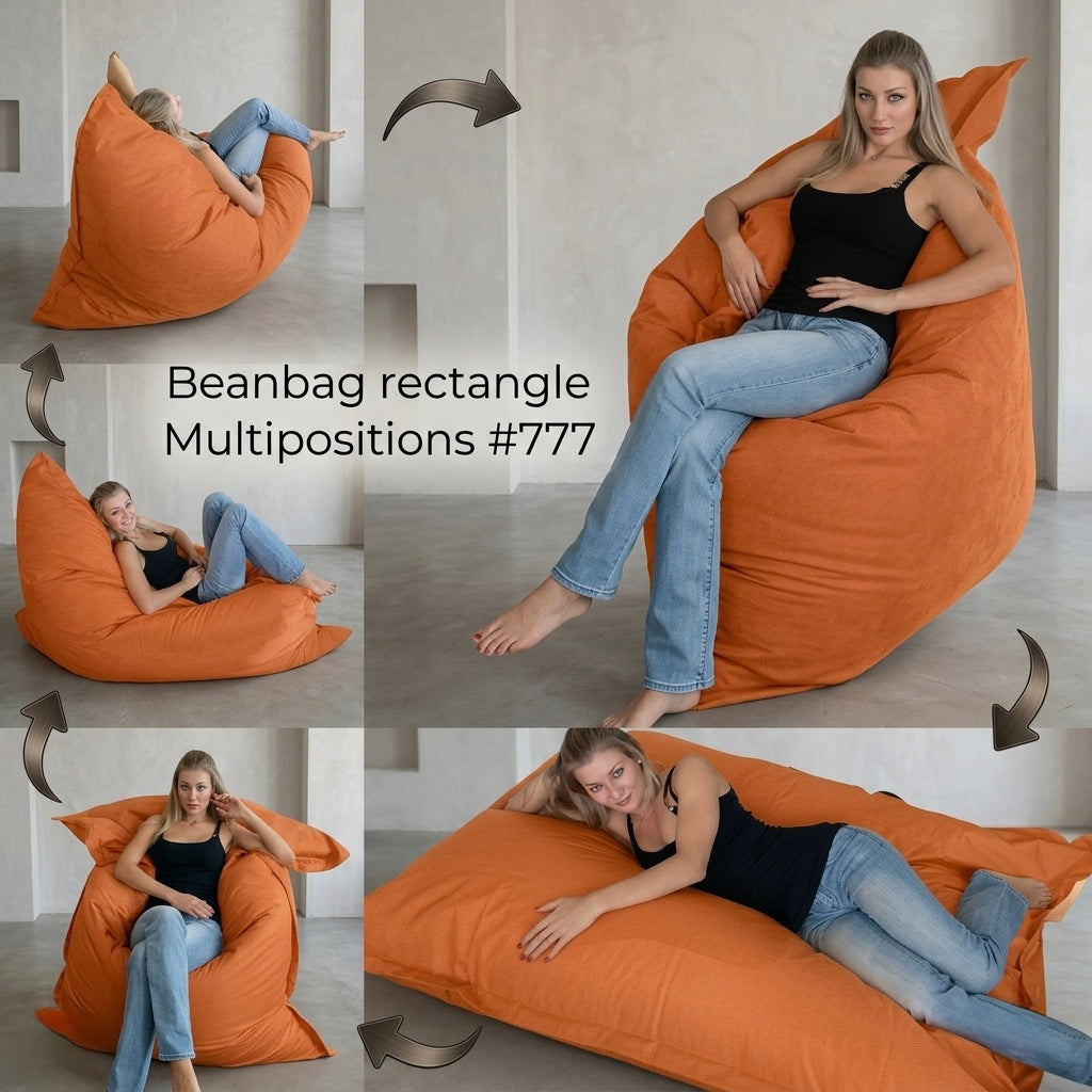 Bean bag, Pouf classique Adulte XL Multipositions style CA777-Beanbag Montréal