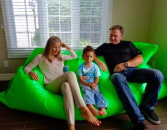 Bean bag, Pouf classique pour trois XXXL Multipositions style CA333-Beanbag Montréal