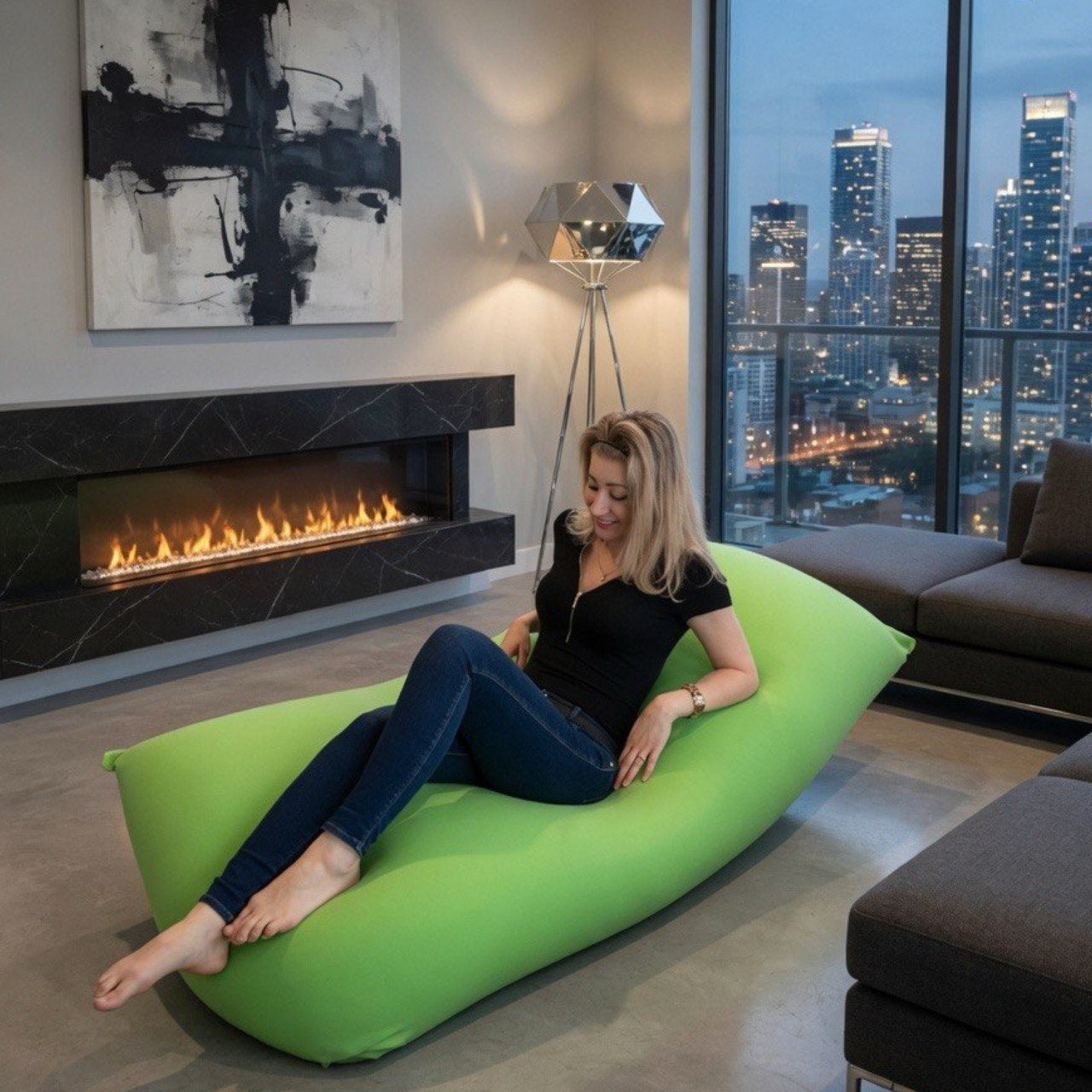 Nouveau! Beanbag STRECH , Multipositions, Adulte, Style CA777Y-Beanbag Montréal