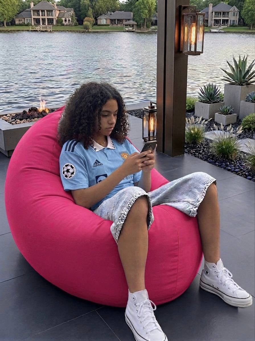 Bean bag, Classic Oval Adult Pouf, Large Multi-position style CA117-Beanbag Montreal