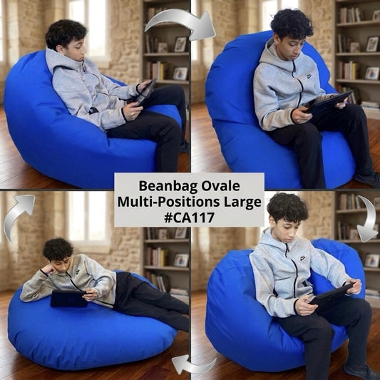 Bean bag, Classic Oval Adult Pouf, Large Multi-position style CA117-Beanbag Montreal